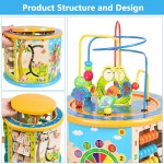 Cub din lemn  8 in 1 multifunctional Wooden Activity Cube